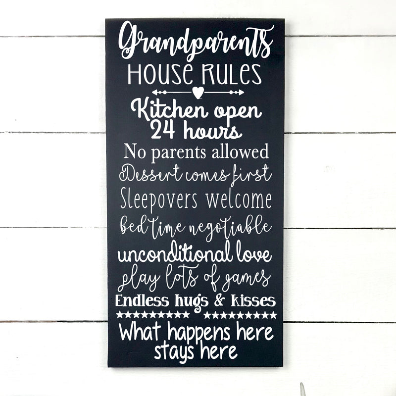 Enseigne bois | Grandparents house rules.