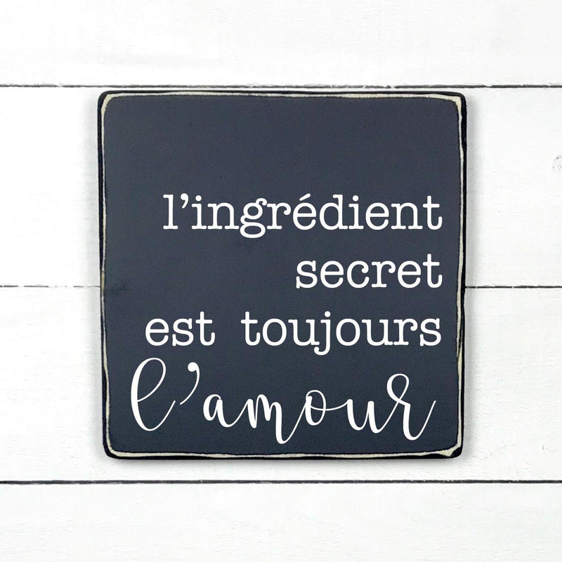 Enseigne bois | L'ingrédient secret est toujours l'amour