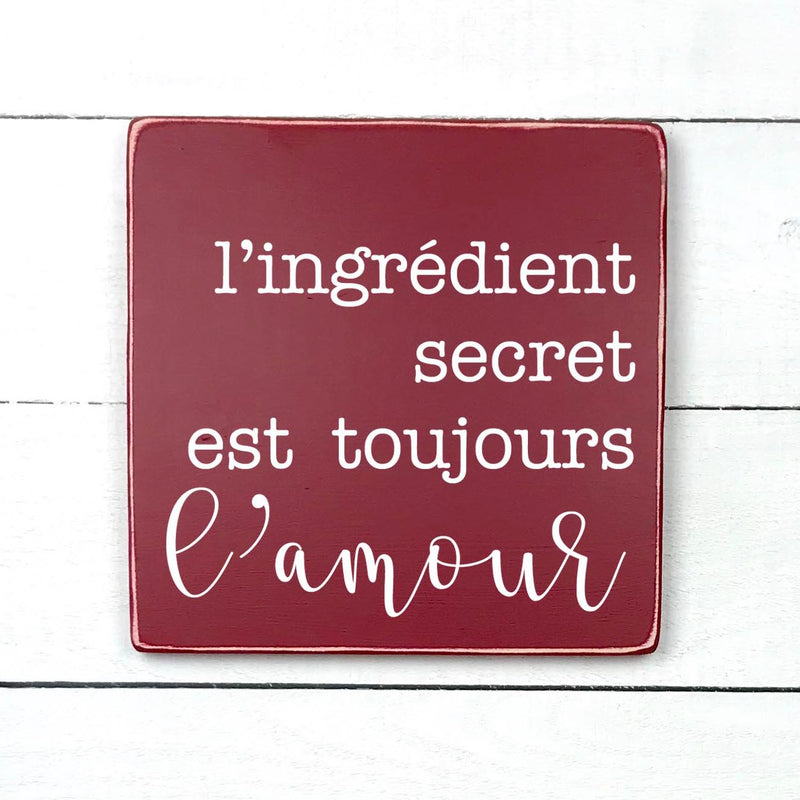 Enseigne bois | L'ingrédient secret est toujours l'amour