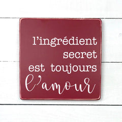 Enseigne bois | L'ingrédient secret est toujours l'amour