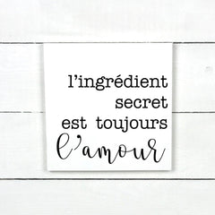 Enseigne bois | L'ingrédient secret est toujours l'amour