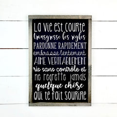 Ce que tu es suffit - hand made wood sign, fait main, enseigne bois en français, fait au Quebec, canada, signe pancarte cadre tableau, fait au Québec, canada, achat local, Estrie, Montréal, Old Shack 