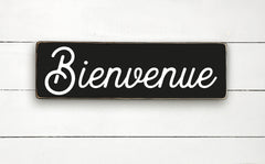 Bienvenue - hand made wood sign, fait main, enseigne bois en français, fait au Quebec, canada, signe pancarte cadre tableau, fait au Québec, canada, achat local, Estrie, Montréal, Old Shack 