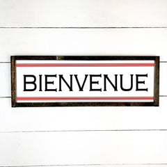 Bienvenue farmhouse - hand made wood sign, fait main, enseigne bois en français, fait au Quebec, canada, signe pancarte cadre tableau, fait au Québec, canada, achat local, Estrie, Montréal, Old Shack 