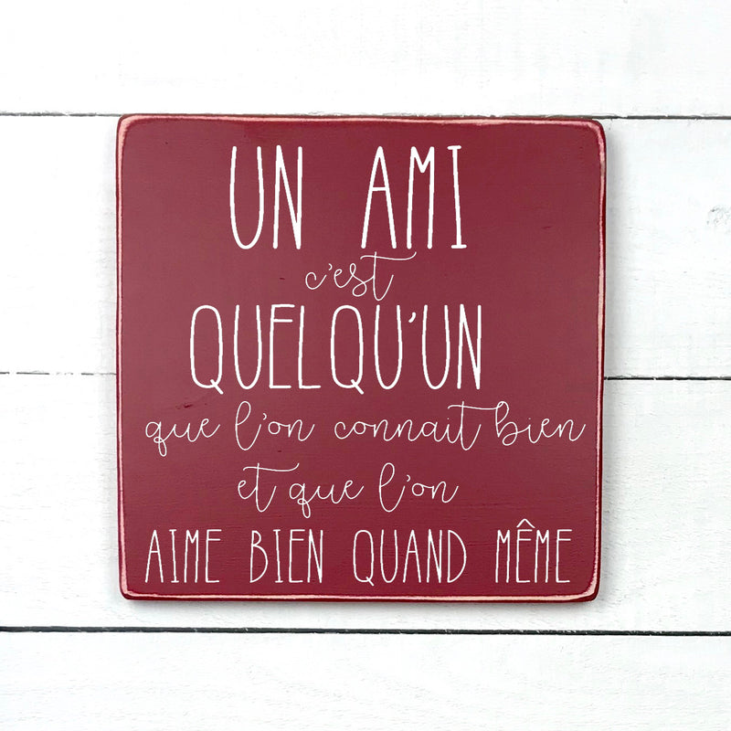 Les belles phrases, fait main, enseigne bois en français, fait au Quebec, canada, signe pancarte cadre tableau, achat local, Estrie, Montréal, Old Shack 