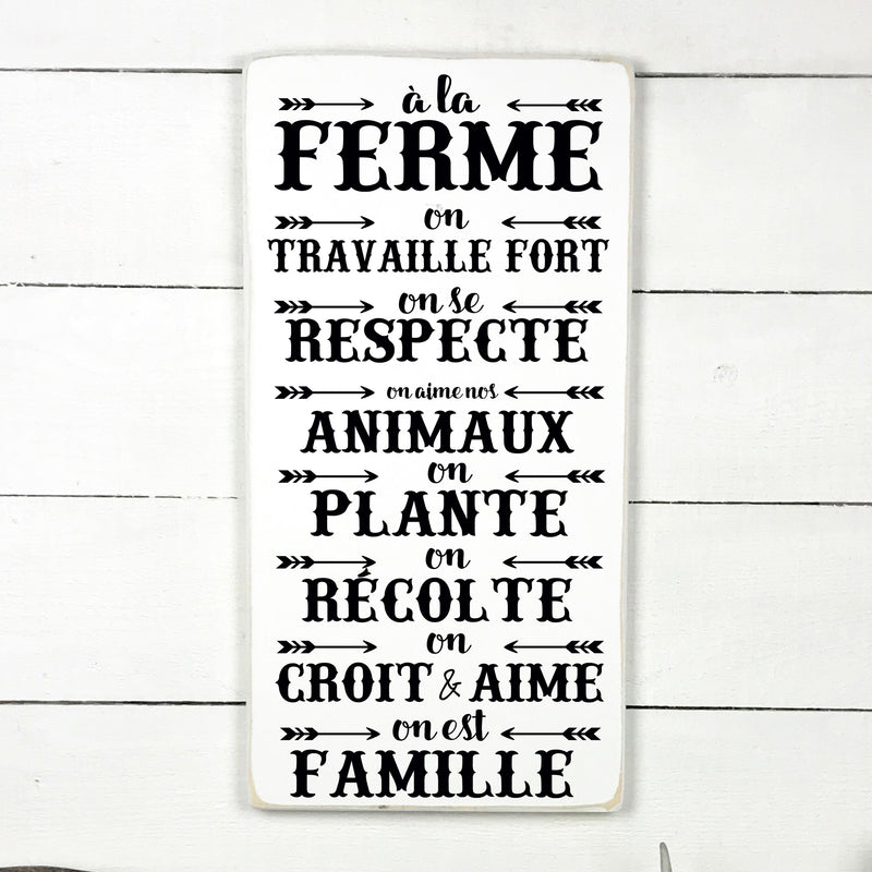 Bless our barn, hand made wood sign, fait main, enseigne bois en français, fait au Quebec, canada, signe pancarte cadre tableau, fait au Québec, canada, achat local, Estrie, Montréal, Old Shack 