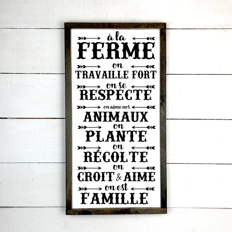 Bless our barn, hand made wood sign, fait main, enseigne bois en français, fait au Quebec, canada, signe pancarte cadre tableau, fait au Québec, canada, achat local, Estrie, Montréal, Old Shack 