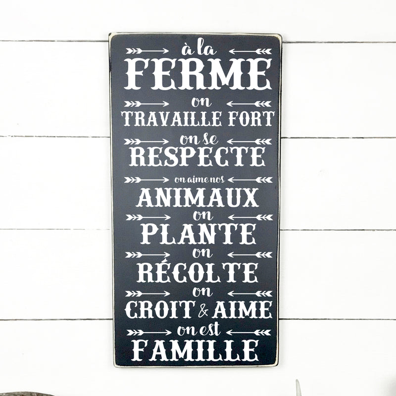 Bless our barn, hand made wood sign, fait main, enseigne bois en français, fait au Quebec, canada, signe pancarte cadre tableau, fait au Québec, canada, achat local, Estrie, Montréal, Old Shack 