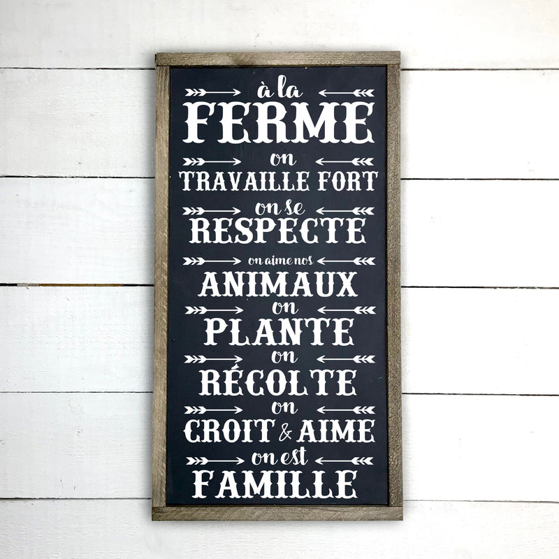 Bless our barn, hand made wood sign, fait main, enseigne bois en français, fait au Quebec, canada, signe pancarte cadre tableau, fait au Québec, canada, achat local, Estrie, Montréal, Old Shack 