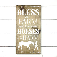 Bless our farm, hand made wood sign, fait main, enseigne bois en français, fait au Quebec, canada, signe pancarte cadre tableau, fait au Québec, canada, achat local, Estrie, Montréal, Old Shack 