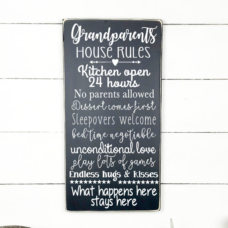 Enseigne bois | Grandparents house rules.