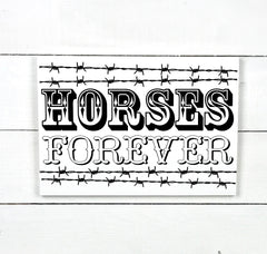 Horses forever, fait main, enseigne bois en français, fait au Quebec, canada, signe pancarte cadre tableau, fait au Québec, canada, achat local, Estrie, Montréal, Old Shack 