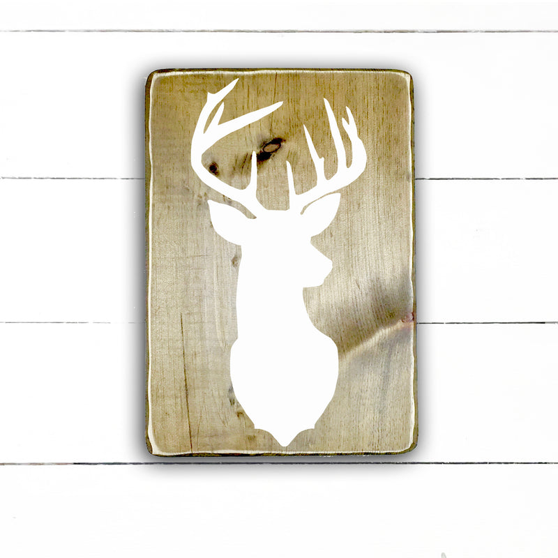 Wooden sign | Here we tell hunting stories